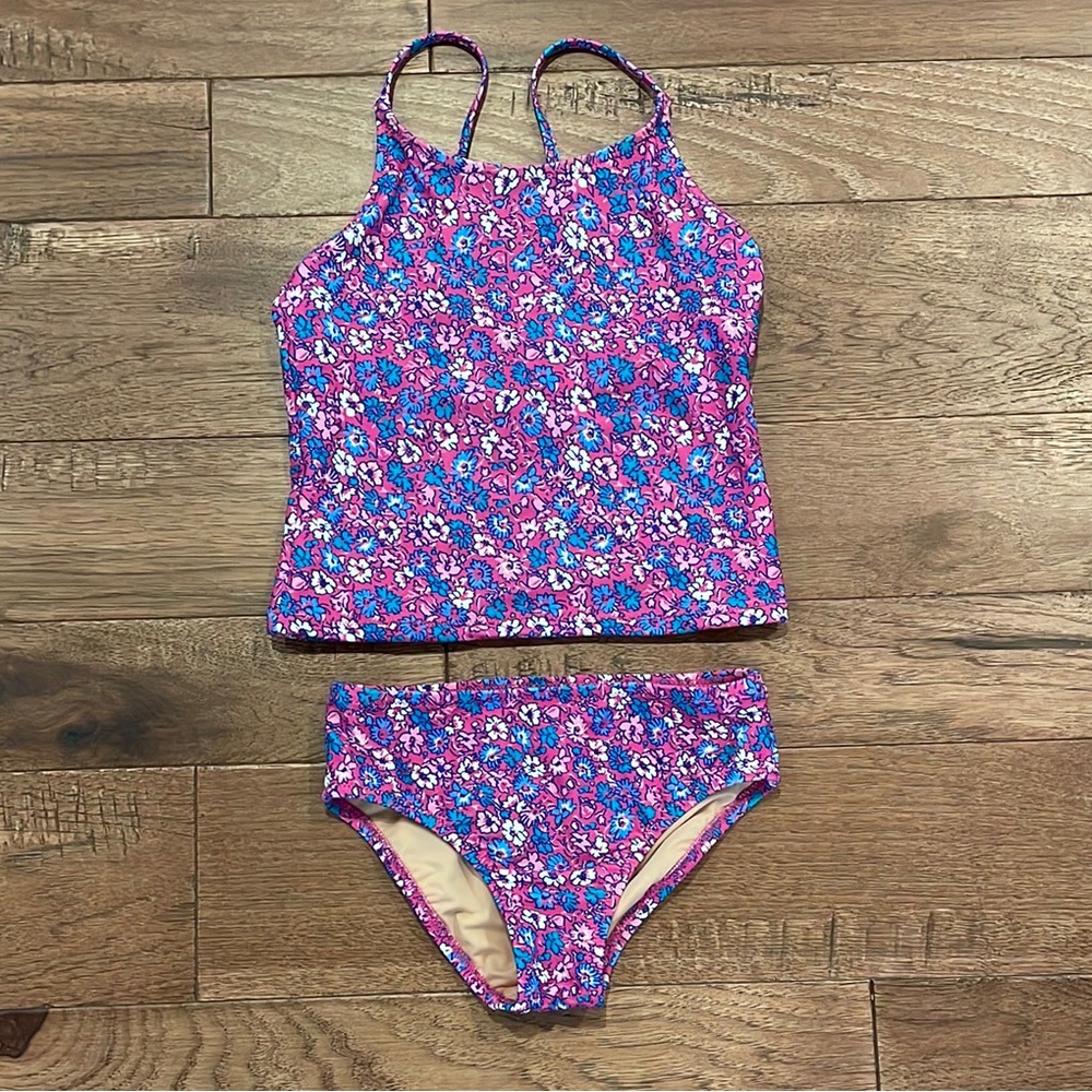 J Crew Factory Crewcuts Girls Floral Tankini Swimsuit Swim - Size 4-5